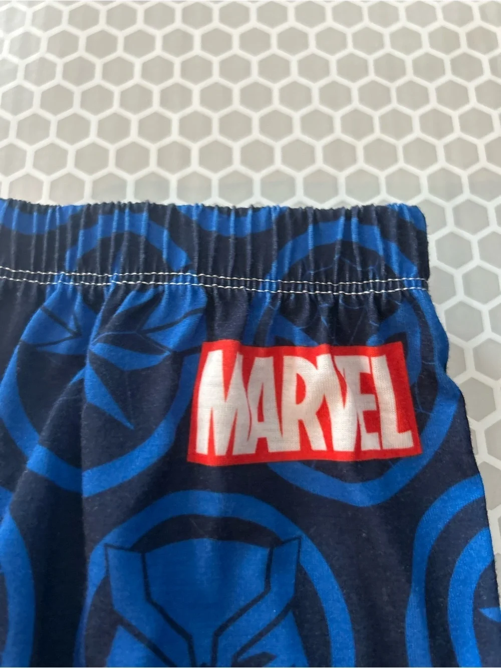 Disney Marvel Navy and Royal Blue Kids Superhero Joggers w Snap Legs    Size S
